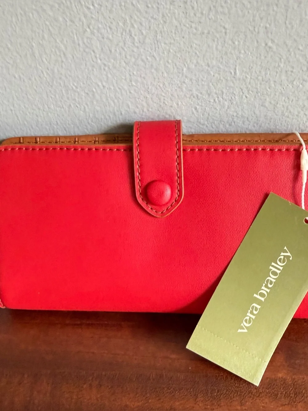 VERA BRADLEY Leather Tab Wallet Goji Berry Red - Picture 7 of 7